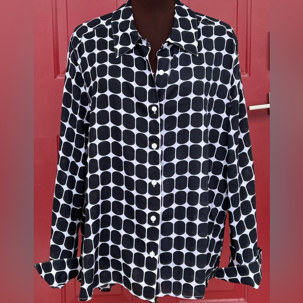 FOXCROFT s16W💯Tencel button down-looks new-semi sheer-wrinkle free-shaped fit